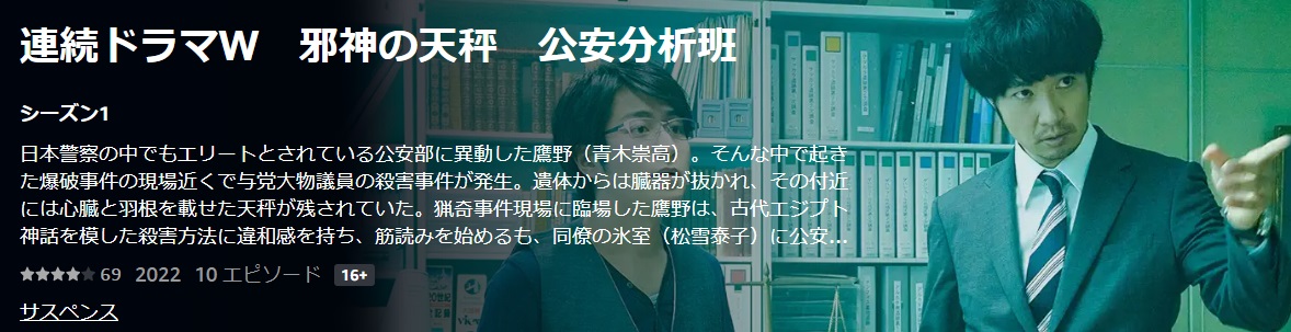 連続ドラマＷ　邪神の天秤　公安分析班 公安は暗いのかなぁ  /あらすじと感想(コピー)